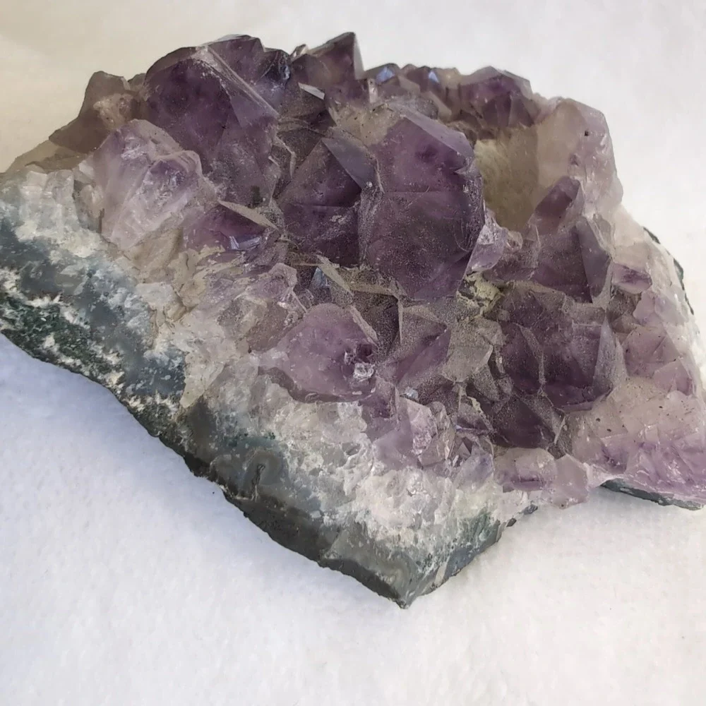 Amethyst Crystal Candle Holder Purple Raw Geode Cluster - Picture 13 of 16